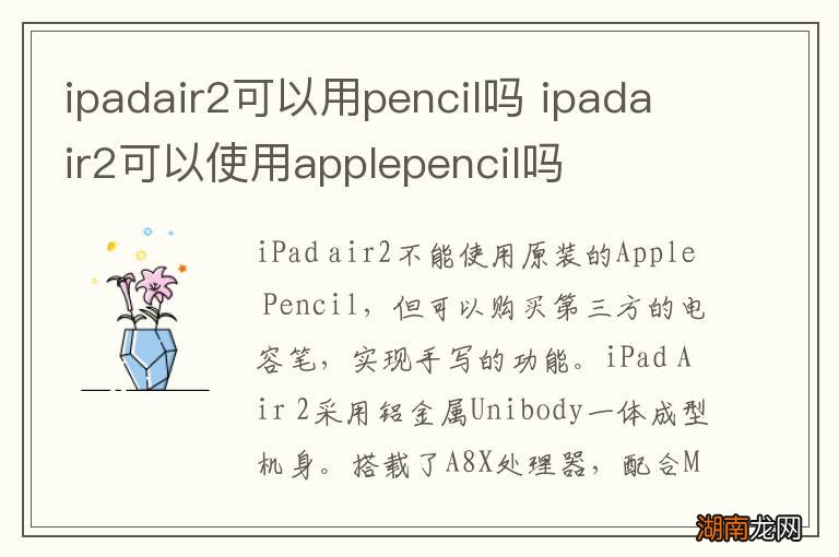 ipadair2可以用pencil吗 ipadair2可以使用applepencil吗
