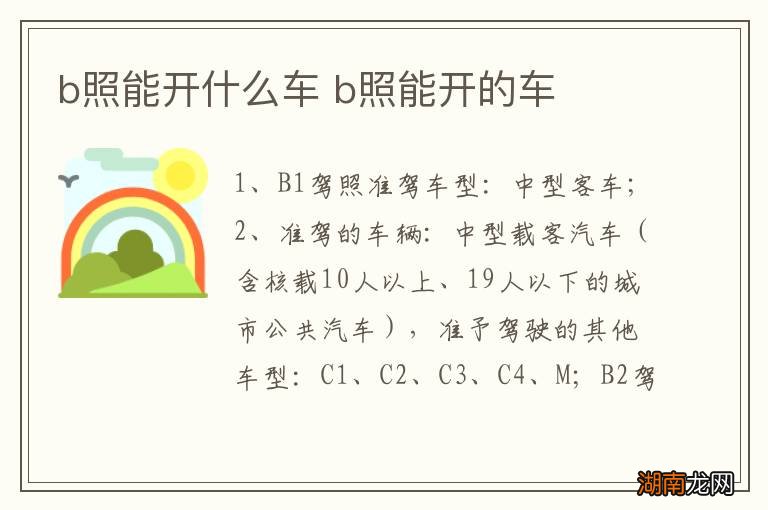 b照能开什么车 b照能开的车