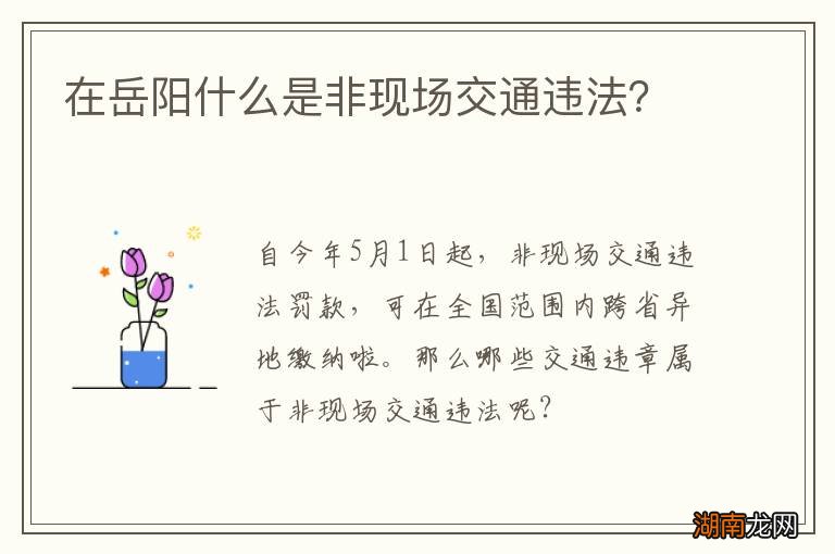 在岳阳什么是非现场交通违法？