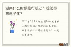 湖南什么时候推行机动车检验标志电子化？