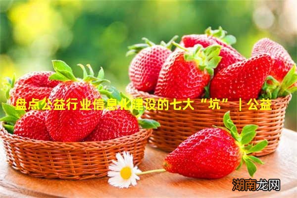 盘点公益行业信息化建设的七大“坑”|公益百科