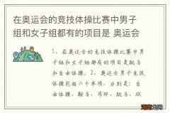 在奥运会的竞技体操比赛中男子组和女子组都有的项目是 奥运会体操比赛男女都有的