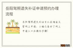 岳阳驾照遗失补证申请预约办理流程