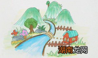 风景怎么画 河边风景简笔画教程