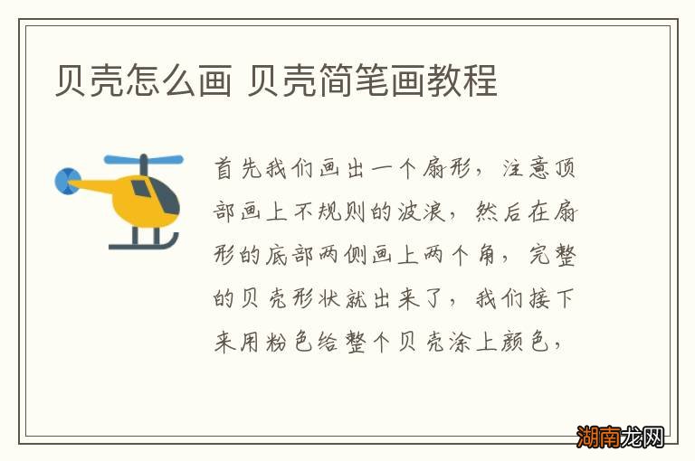 贝壳怎么画 贝壳简笔画教程