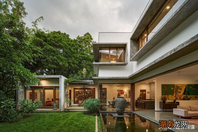 别墅设计:这样环抱大树,守着鱼池的别墅,风水不好才怪吧