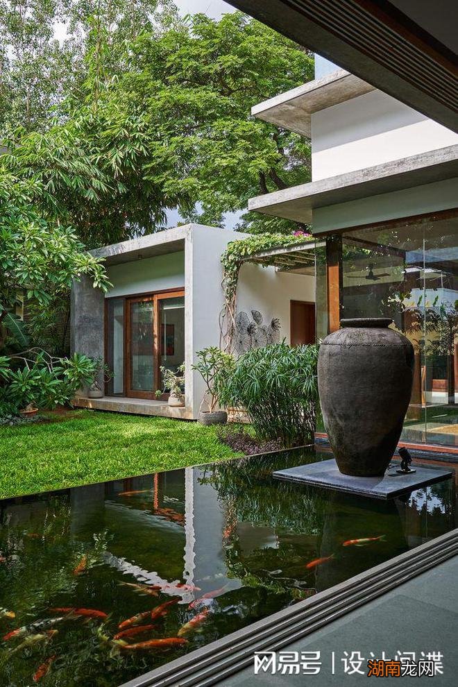 别墅设计:这样环抱大树,守着鱼池的别墅,风水不好才怪吧