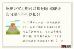驾驶证实习期可以扣分吗 驾驶证实习期可不可以扣分