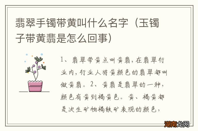 玉镯子带黄翡是怎么回事 翡翠手镯带黄叫什么名字