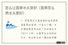 翡翠怎么养水头更好 怎么让翡翠水头变好