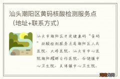 地址+联系方式 汕头潮阳区黄码核酸检测服务点