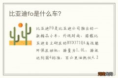 比亚迪fo是什么车？