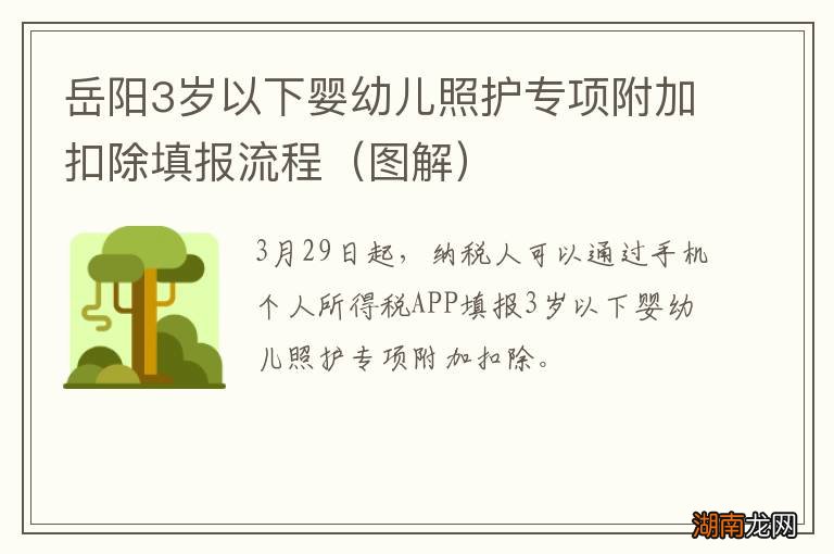 图解 岳阳3岁以下婴幼儿照护专项附加扣除填报流程