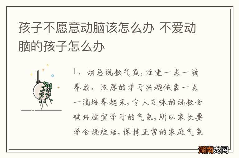 孩子不愿意动脑该怎么办 不爱动脑的孩子怎么办