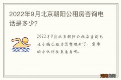 2022年9月北京朝阳公租房咨询电话是多少？