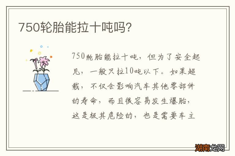750轮胎能拉十吨吗?