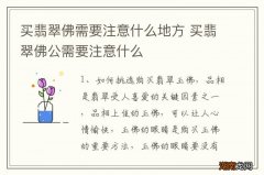 买翡翠佛需要注意什么地方 买翡翠佛公需要注意什么
