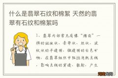 什么是翡翠石纹和棉絮 天然的翡翠有石纹和棉絮吗