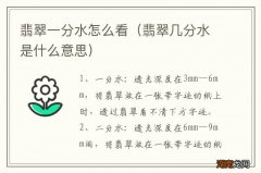 翡翠几分水是什么意思 翡翠一分水怎么看