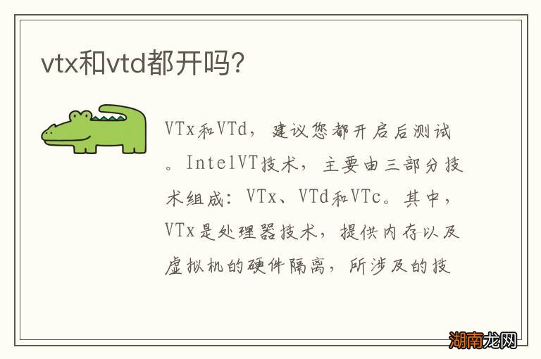 vtx和vtd都开吗?