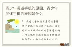 青少年沉迷手机的原因，青少年沉迷手机的原因是什么