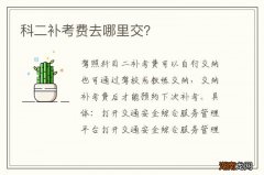 科二补考费去哪里交？