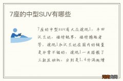 7座的中型SUV有哪些