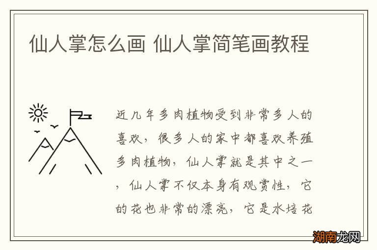 仙人掌怎么画 仙人掌简笔画教程