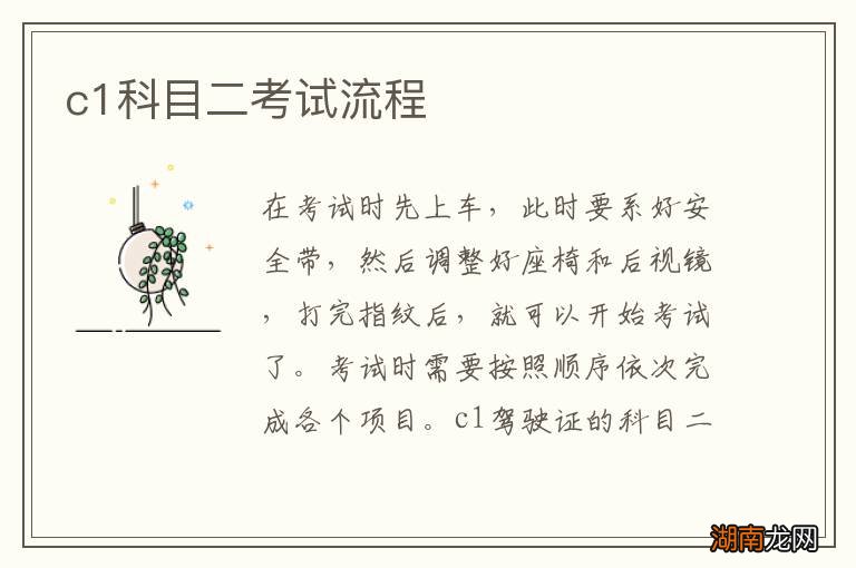 c1科目二考试流程