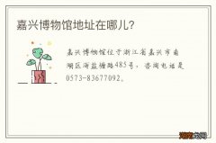 嘉兴博物馆地址在哪儿？