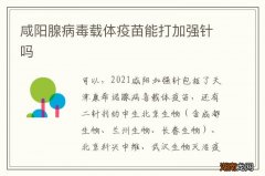 咸阳腺病毒载体疫苗能打加强针吗