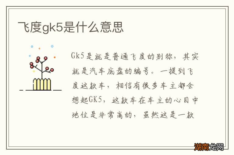 飞度gk5是什么意思