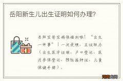 岳阳新生儿出生证明如何办理？