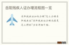 岳阳残疾人证办理流程图一览