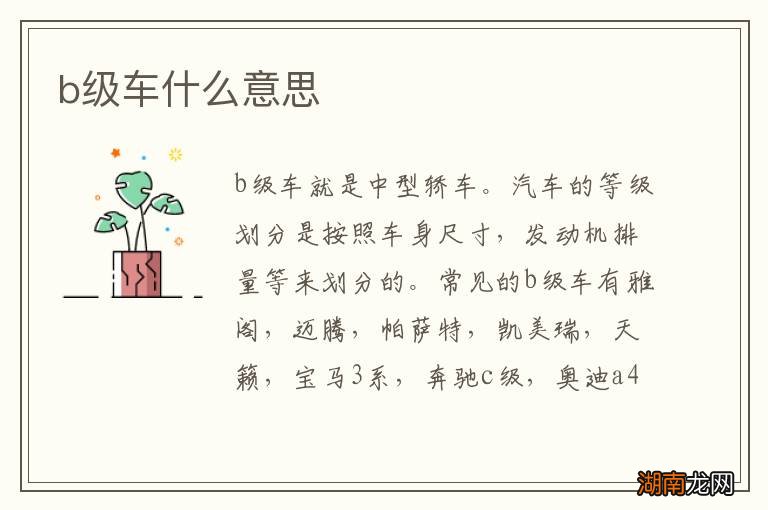 b级车什么意思