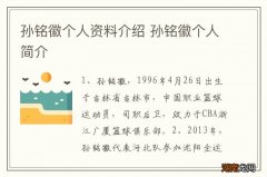 孙铭徽个人资料介绍 孙铭徽个人简介