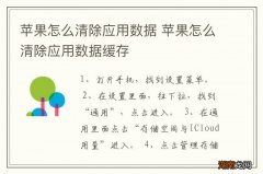 苹果怎么清除应用数据 苹果怎么清除应用数据缓存