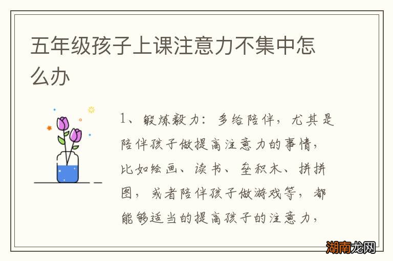 五年级孩子上课注意力不集中怎么办