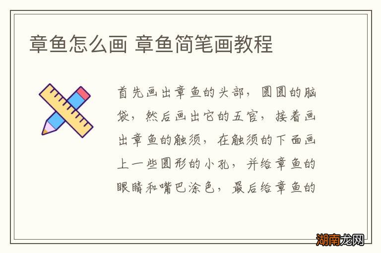 章鱼怎么画 章鱼简笔画教程