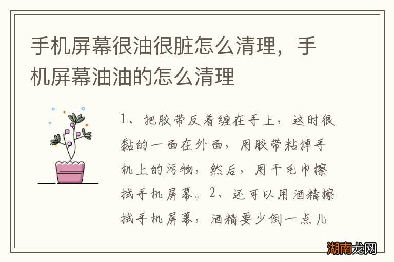 手机屏幕很油很脏怎么清理,手机屏幕油油的怎么清理