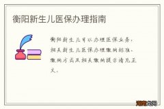 衡阳新生儿医保办理指南