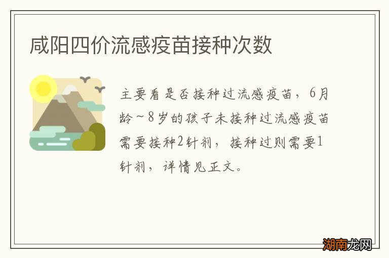 咸阳四价流感疫苗接种次数
