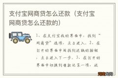 支付宝网商贷怎么还款的 支付宝网商贷怎么还款