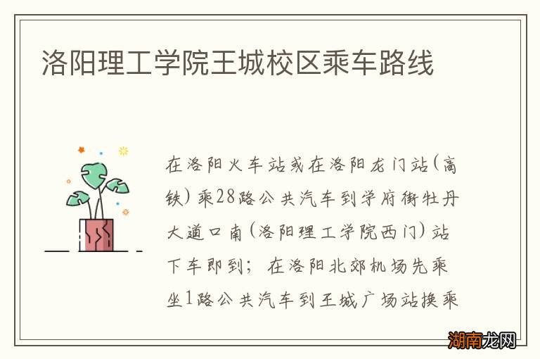 洛阳理工学院王城校区乘车路线