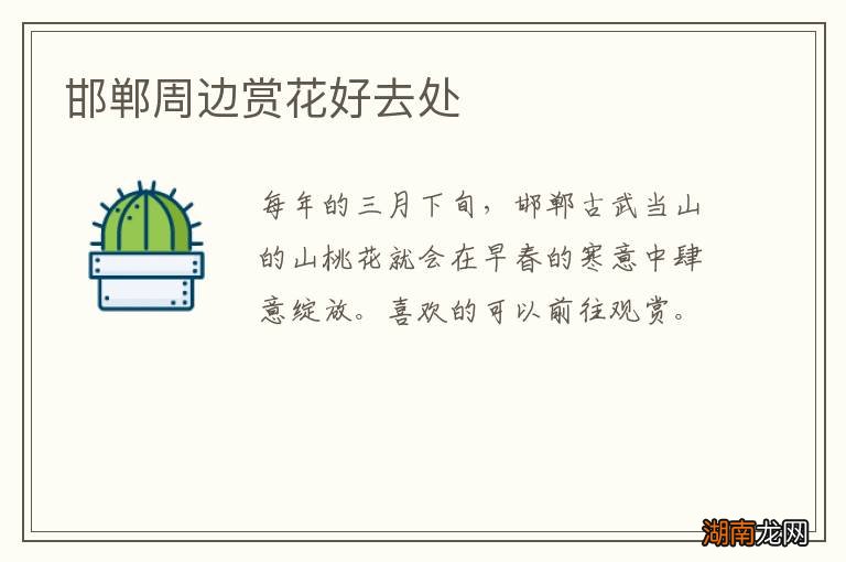 邯郸周边赏花好去处