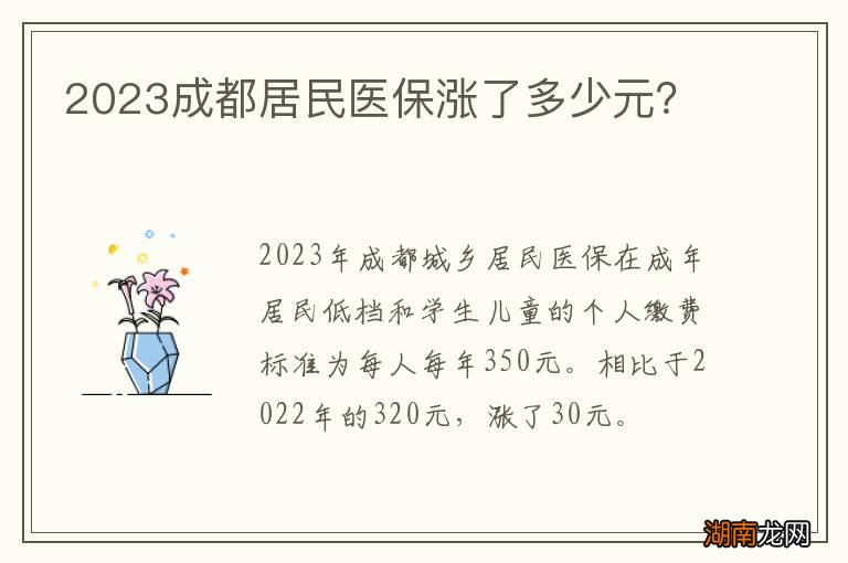 2023成都居民医保涨了多少元?