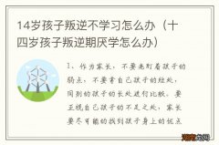 十四岁孩子叛逆期厌学怎么办 14岁孩子叛逆不学习怎么办