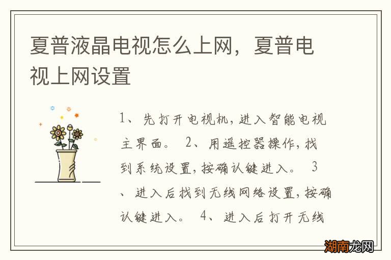 夏普液晶电视怎么上网,夏普电视上网设置