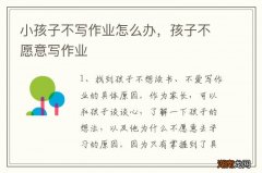 小孩子不写作业怎么办，孩子不愿意写作业