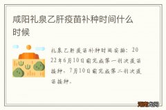 咸阳礼泉乙肝疫苗补种时间什么时候